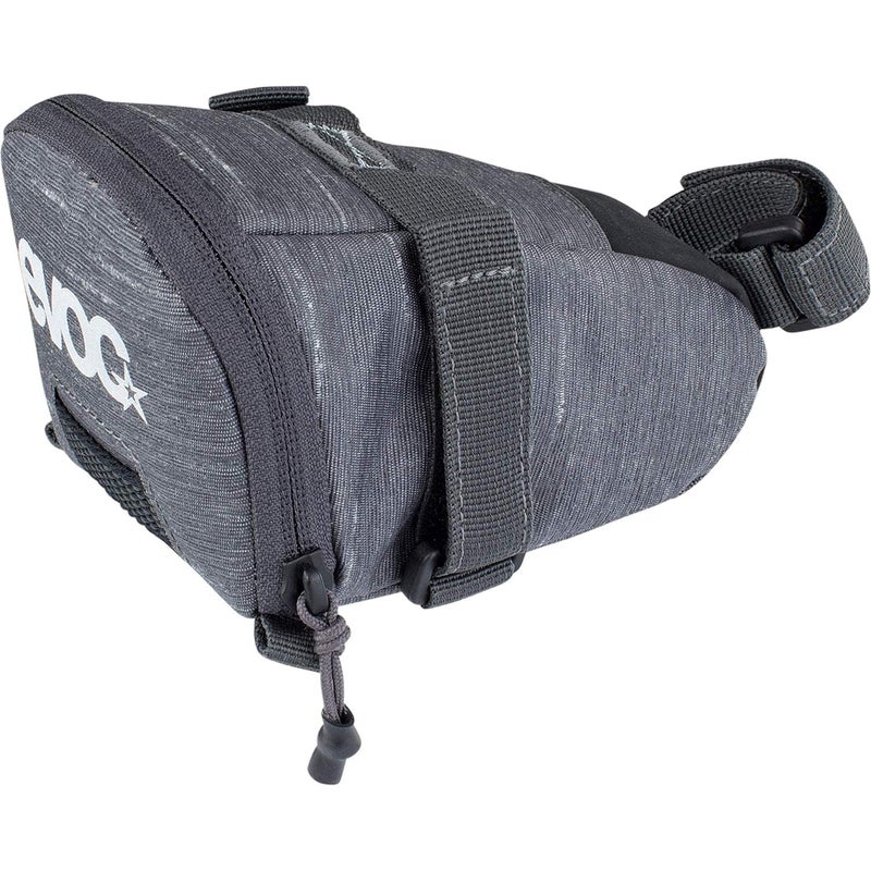 EVOC SEAT BAG TOUR saddle bag, Bicycle frame bag for more storage space on the seat post (size: L, 1L storage space, abrasion-resistant, water-repellent, Hypalon reinforcement), Carbon Grey - Image 1
